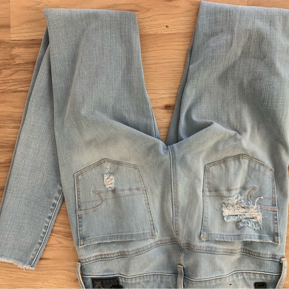 Distressed Light Blue Women's Jeans Super Skinny Stretch - Picture 7 of 9